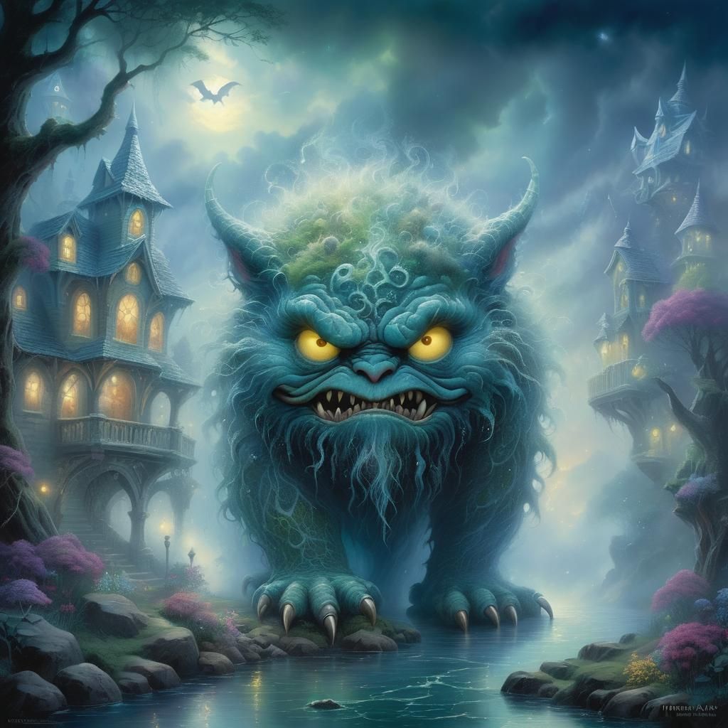 Ethereal Fuzzy Creature in Hyperdetailed Fantasy