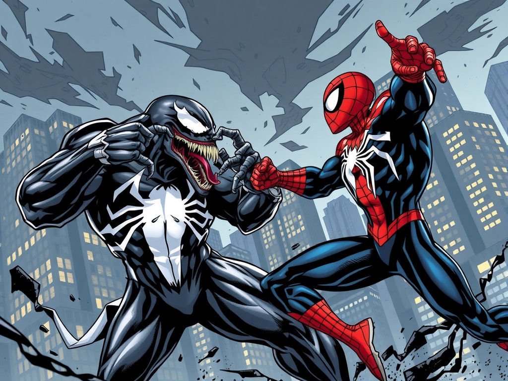Venom vs Spider-Man: Dynamic Comic Book Clash
