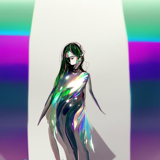 Abstract Iridescent Color Blend Design