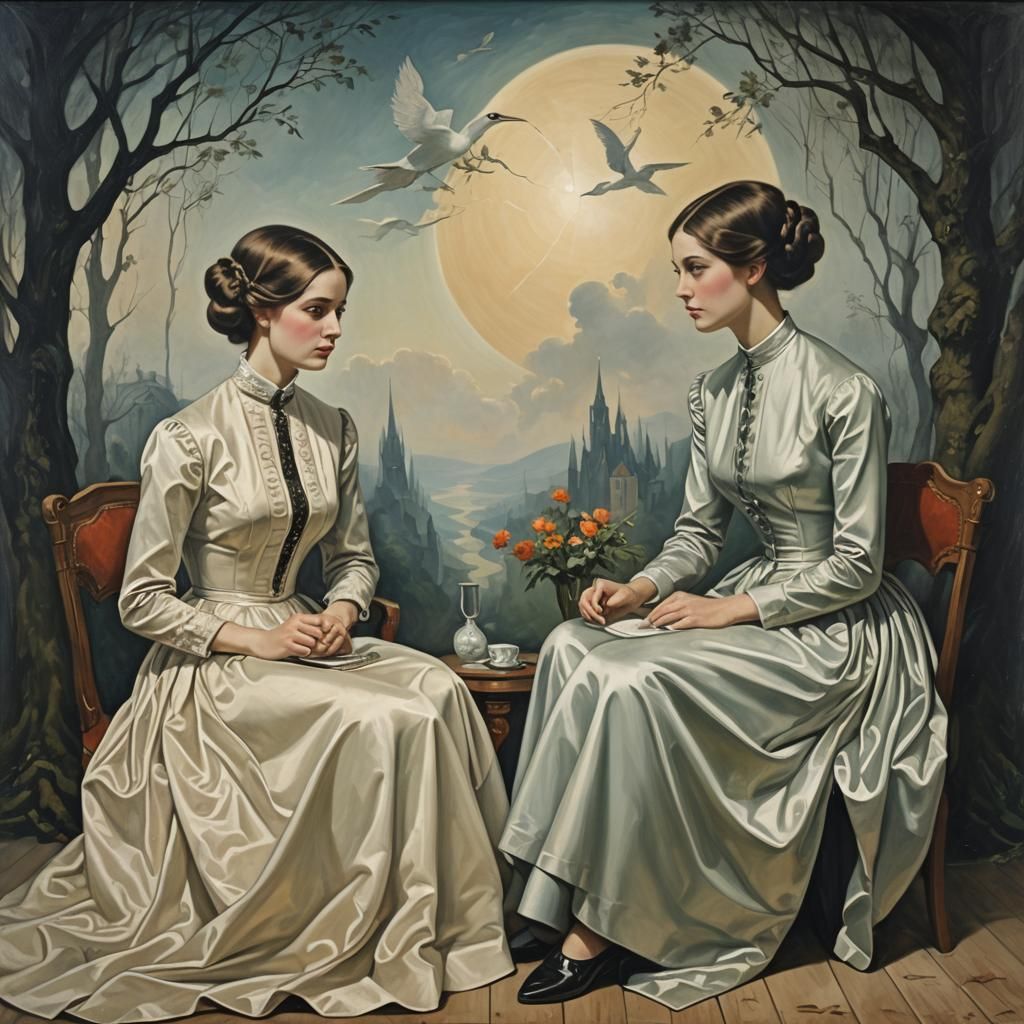 Surreal Ladies in Magic Realism Style
