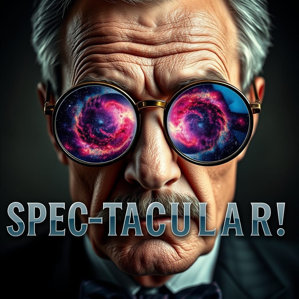 Spectacular Galaxy Reflected in Vintage Spectacles