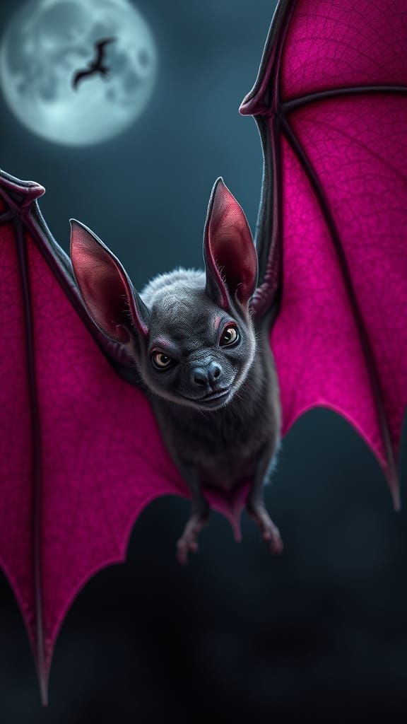 Eldritch Pink Bat Emerges from Dark Shadows