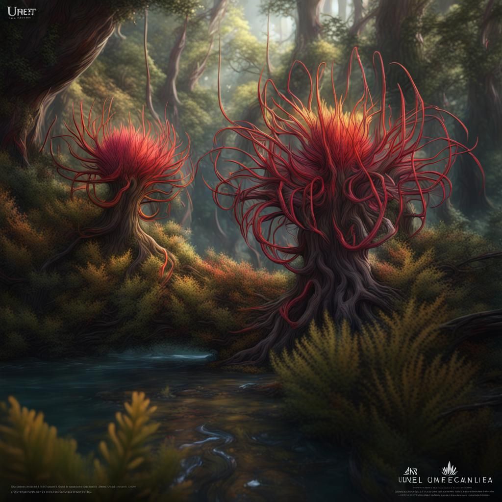 Enchanted Forest Grevillea: Detailed Matte Painting
