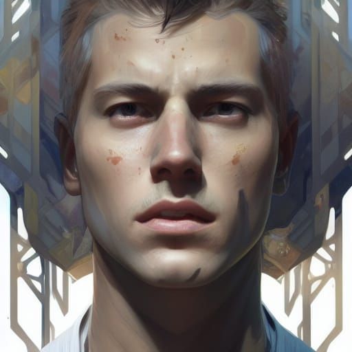 Detailed Portrait with Dynamic Lighting, Trending Art