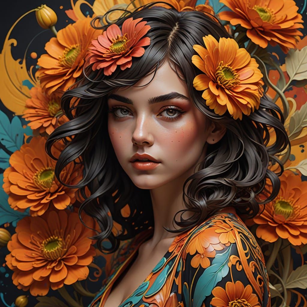 Vibrant Floral Masterpiece in Hyper-Realistic Style