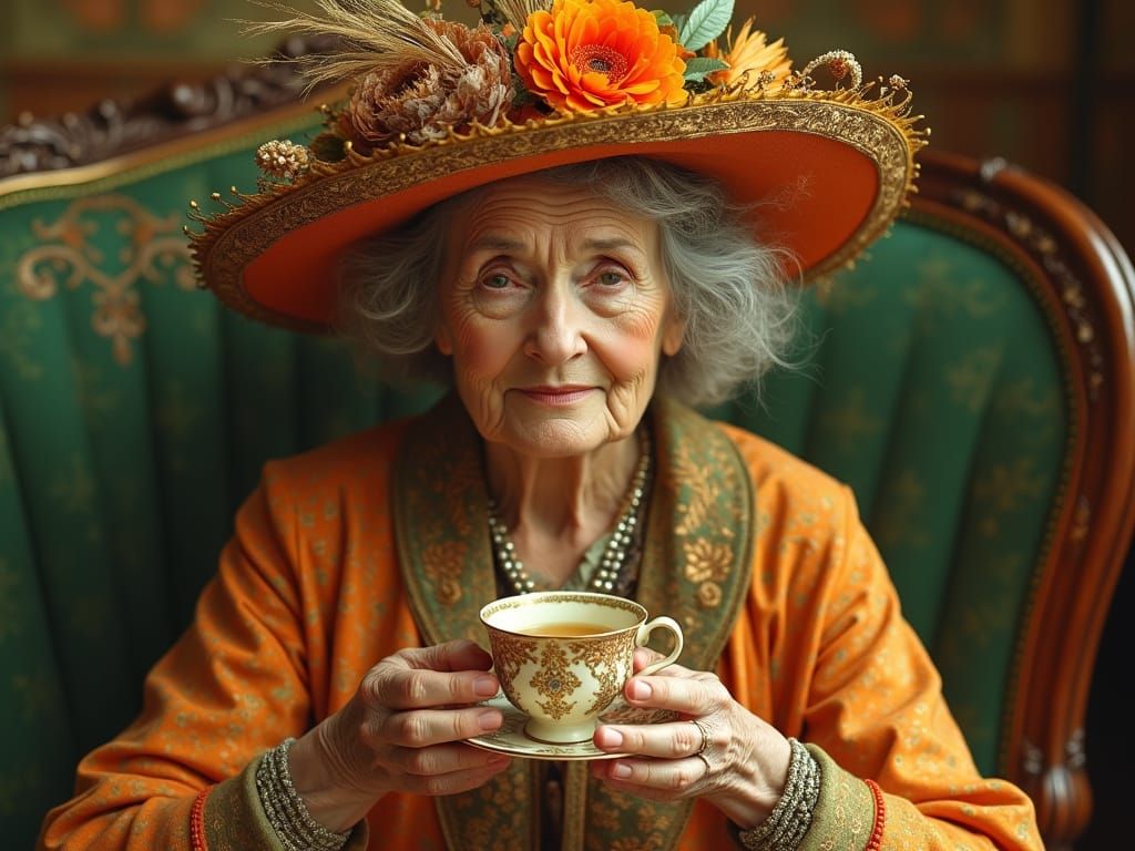 Elegant Lady in Art Nouveau Style