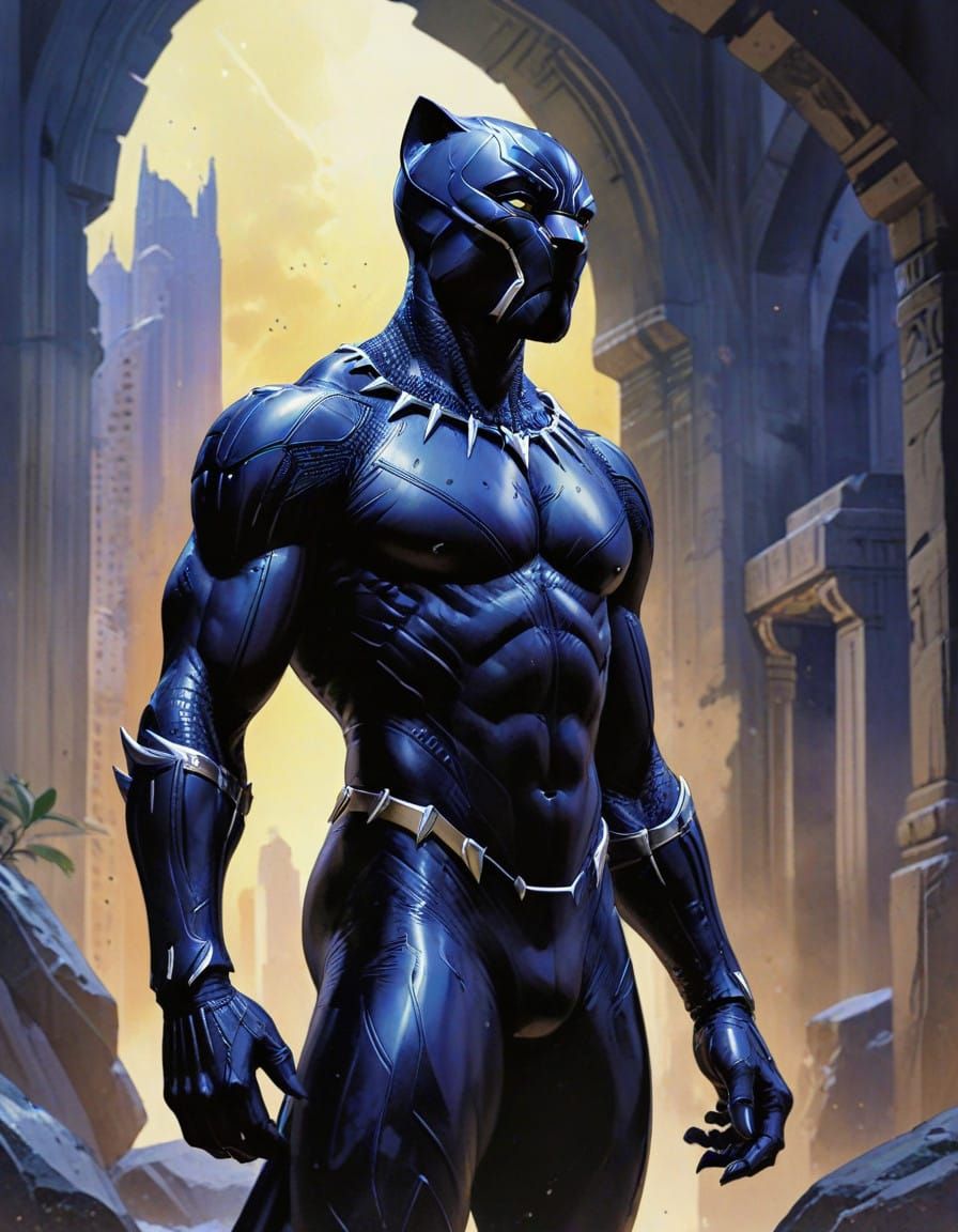 Wakanda's Mystical Landscape in Dreamy Watercolor