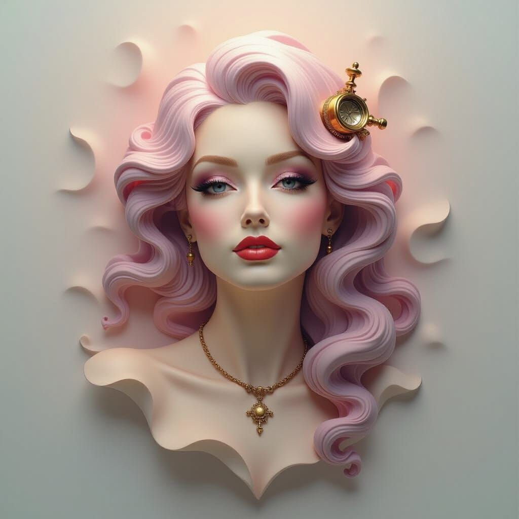 Hyperrealistic Steampunk Woman in Airbrush Art