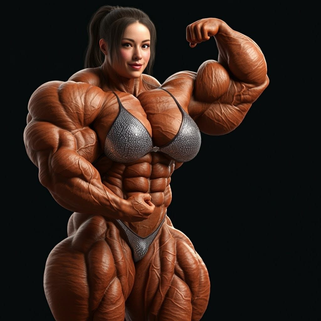 Hyper-Realistic Female Bodybuilder with Unprecedented Muscul...