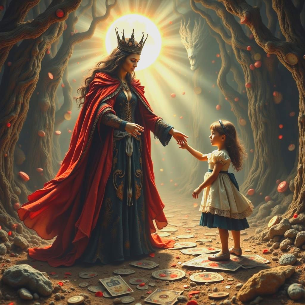 Alice with The Queen of Hearts