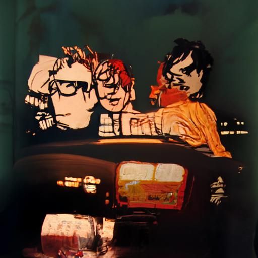 Wrecked Cars Kissing: Pop Art Screen Print