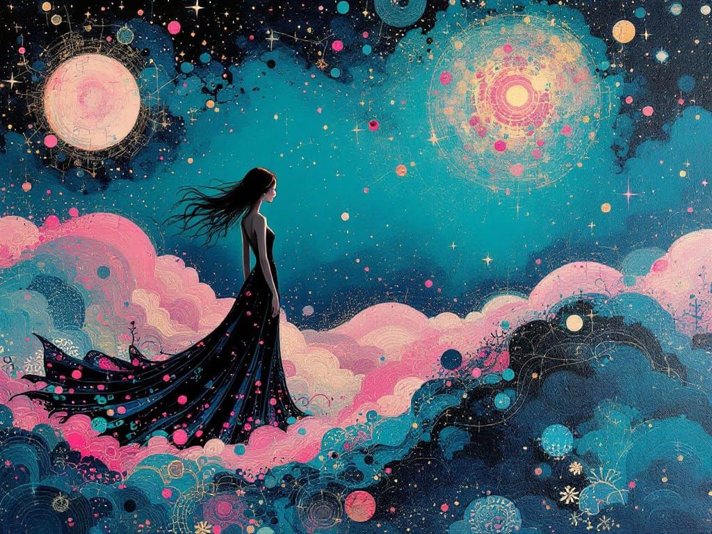 Dream Guardian in Fuschia & Turquoise Hues