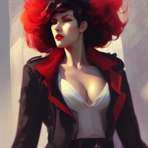 Spy Woman Portrait in Hyperdetailed Style