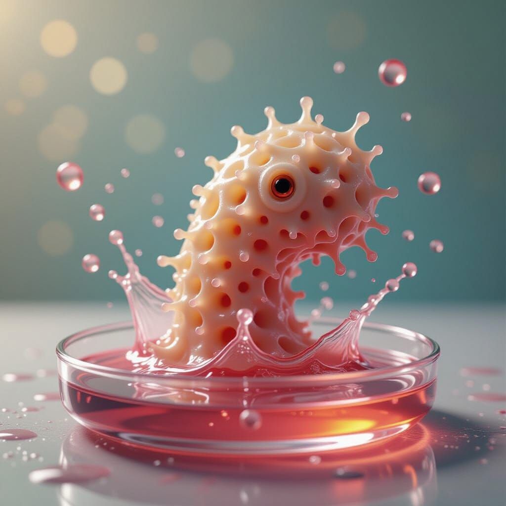 Hyperrealistic Amoeba Escapes Petri Dish