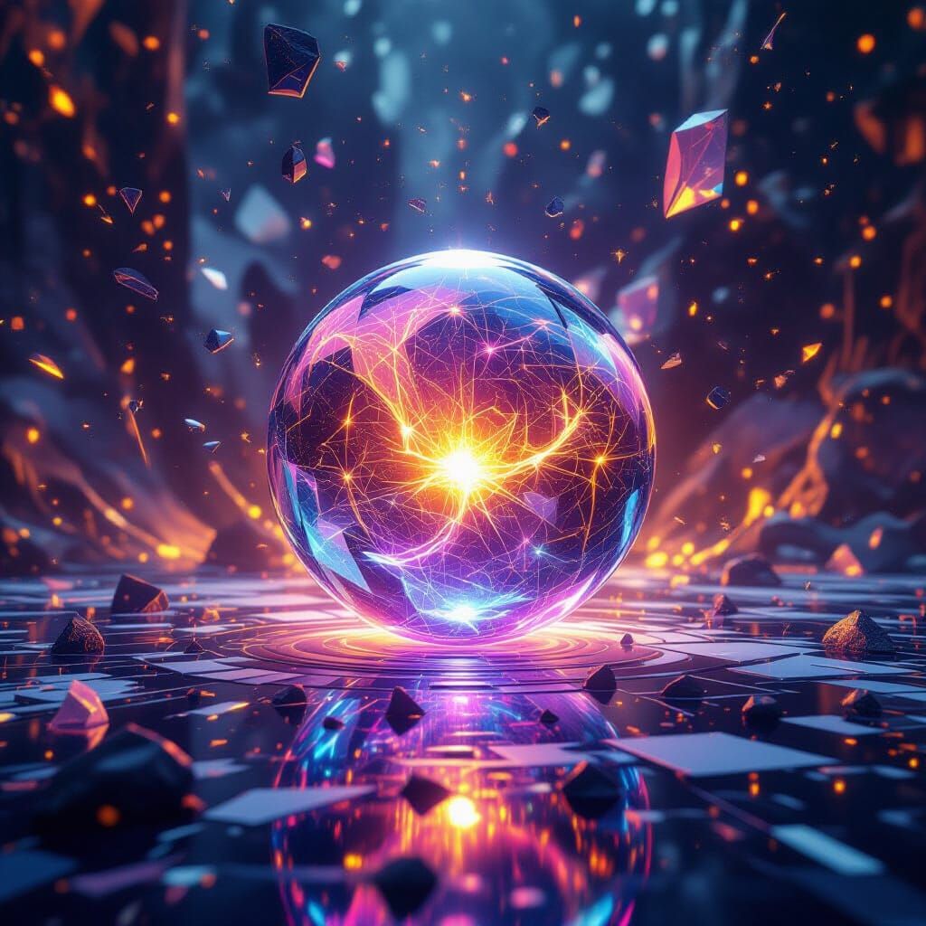 Ethereal Orb Shatters Reality in Cosmic Dreamscape