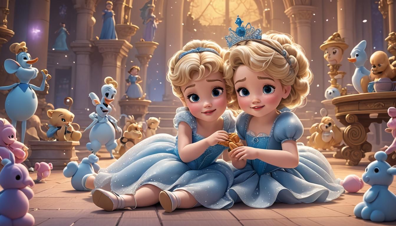 Baby Cinderella Princess in 3D Digital Art