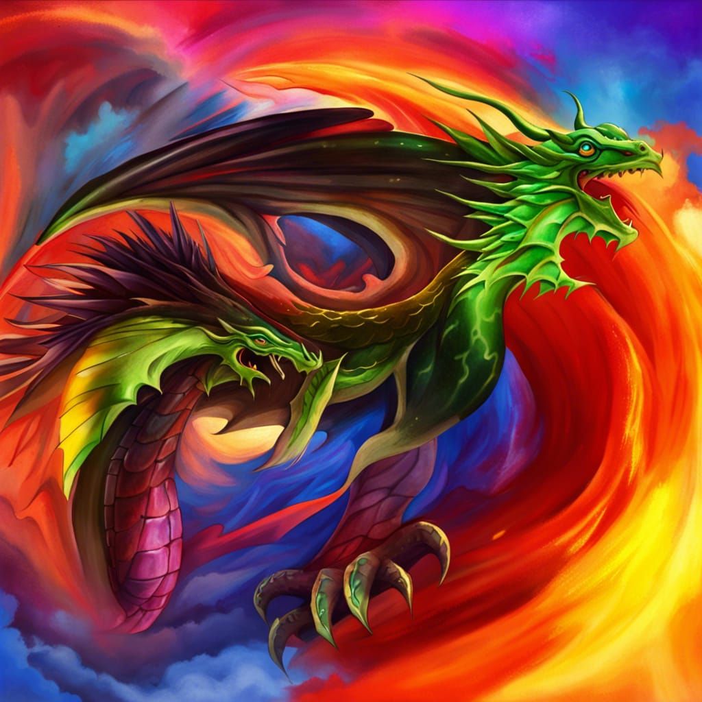 Hyperrealistic Dragon Splash Art Concept