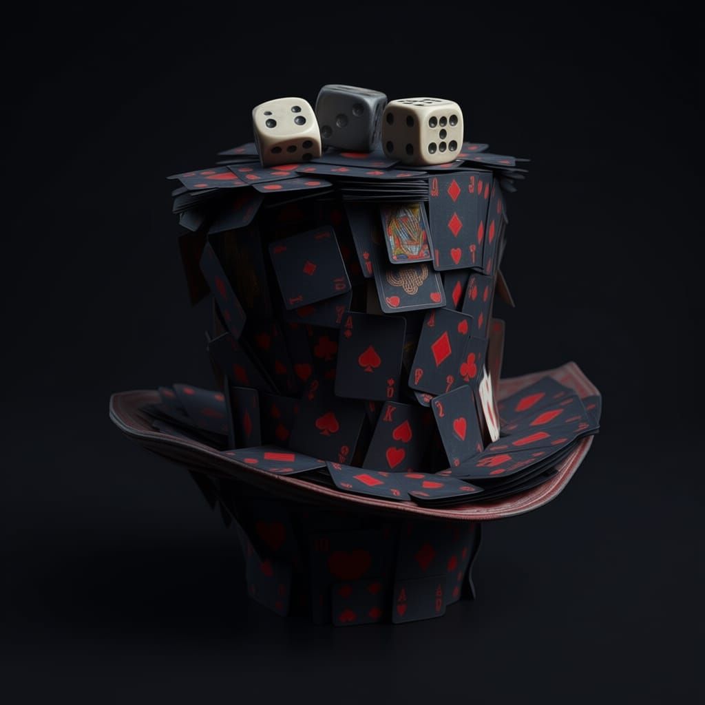 Top Hat of Playing Cards and Dice