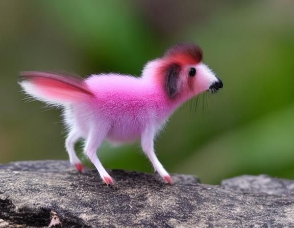 Hovering Pink Fluffy Disfigure