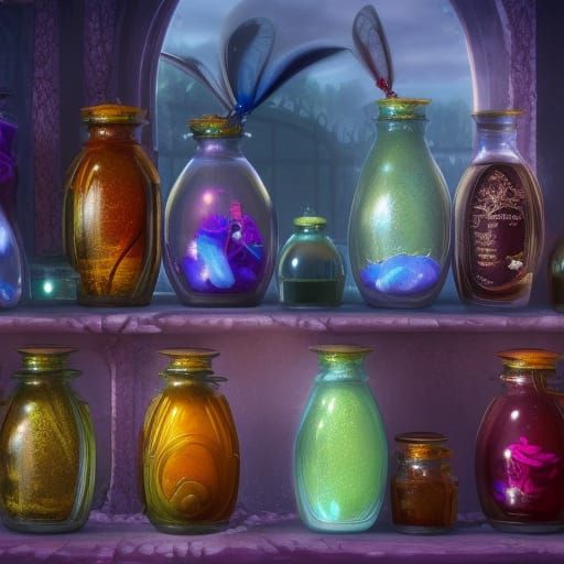 Fairies in Glass Jars: Fantasy Concept Art