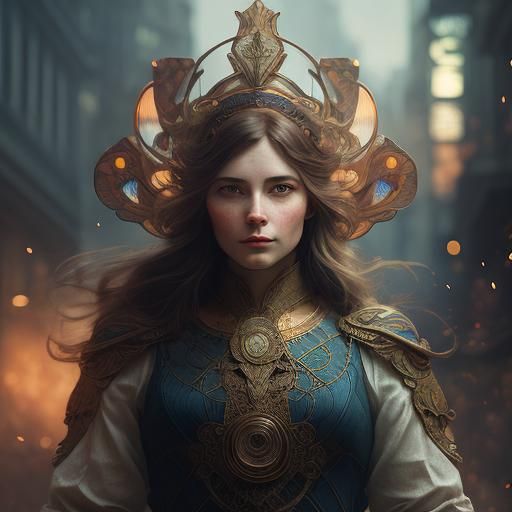 Interconnected Humans: Art Nouveau Concept Art