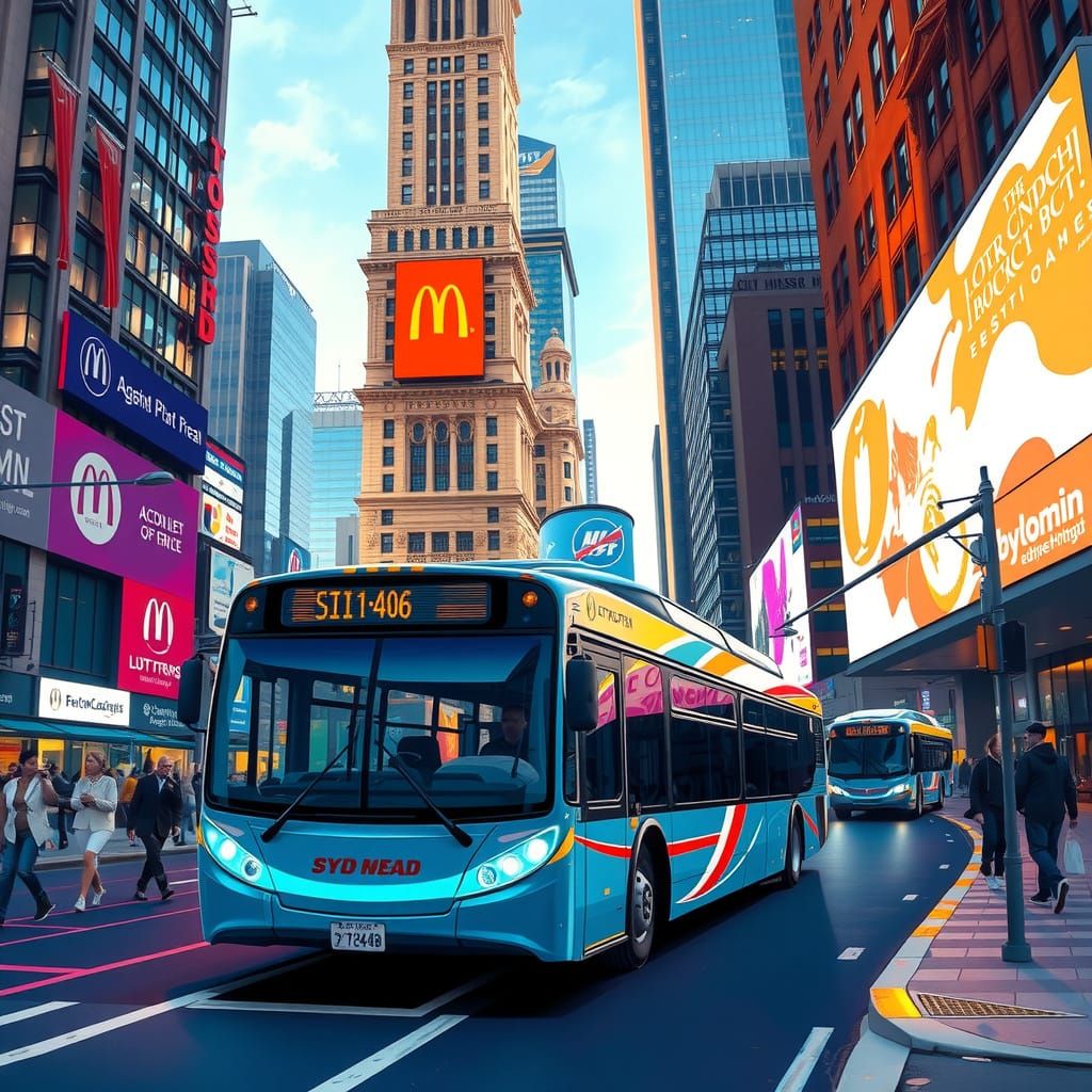 Futuristic City Bus in Syd Mead Style