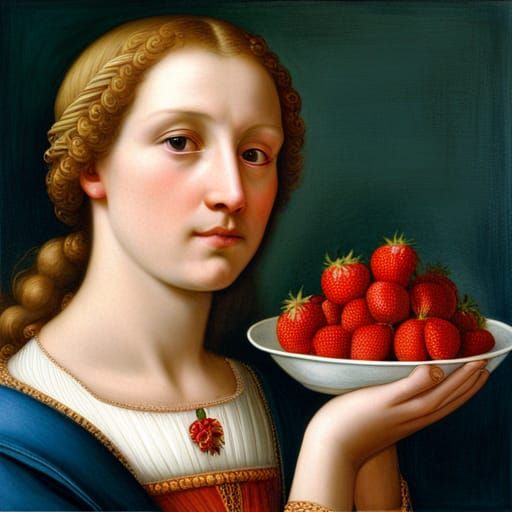 Heavenly Strawberry in Renaissance Style