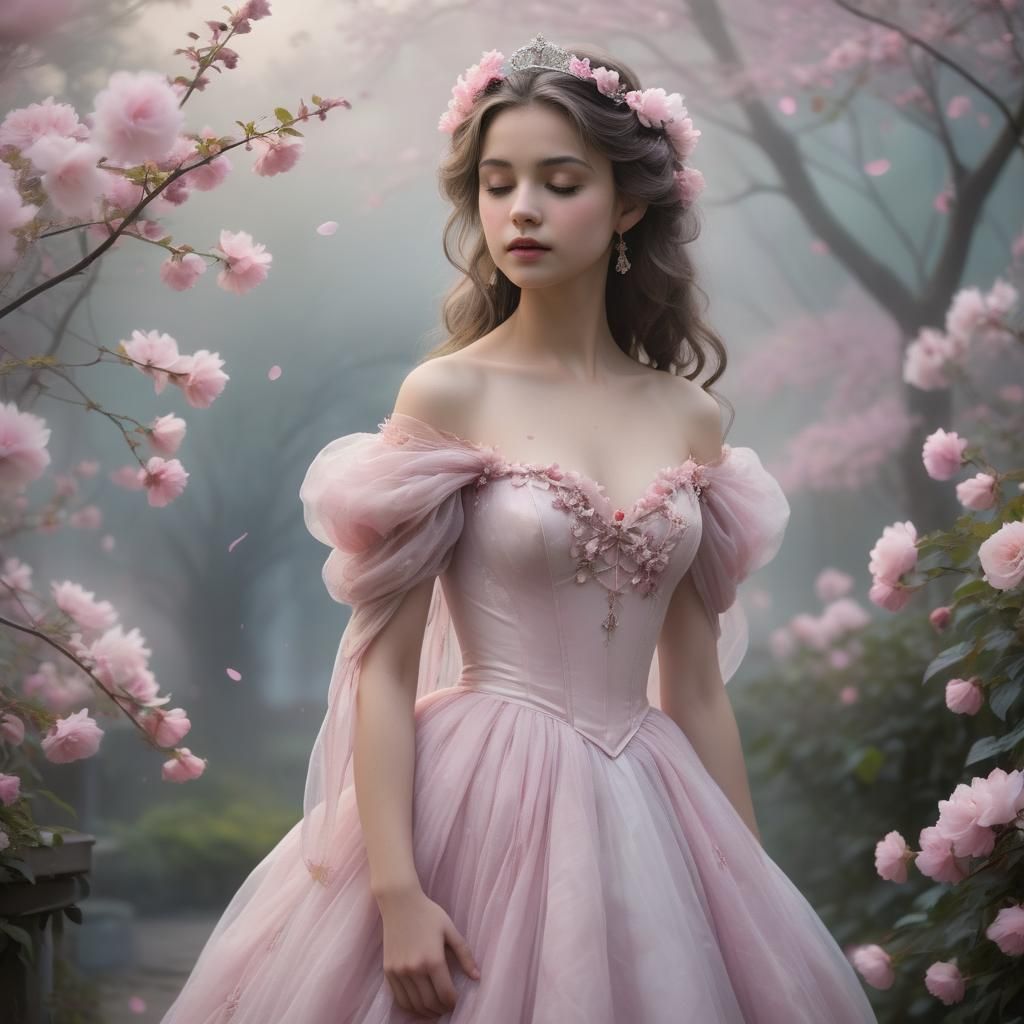 Princess in a Mist-Kissed Magical Garden