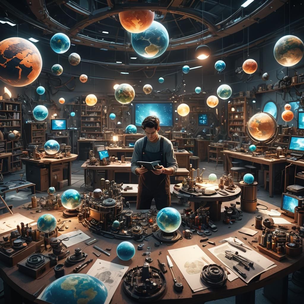 Planet Builder in Sleek Sci-Fi Workshop
