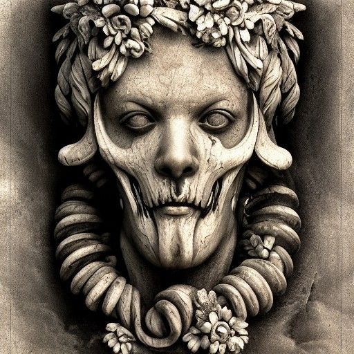 Baroque Pirate Skull with Floral Ornament