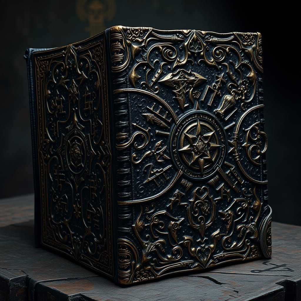 Ornate Gothic Tome Overflowing with Magic