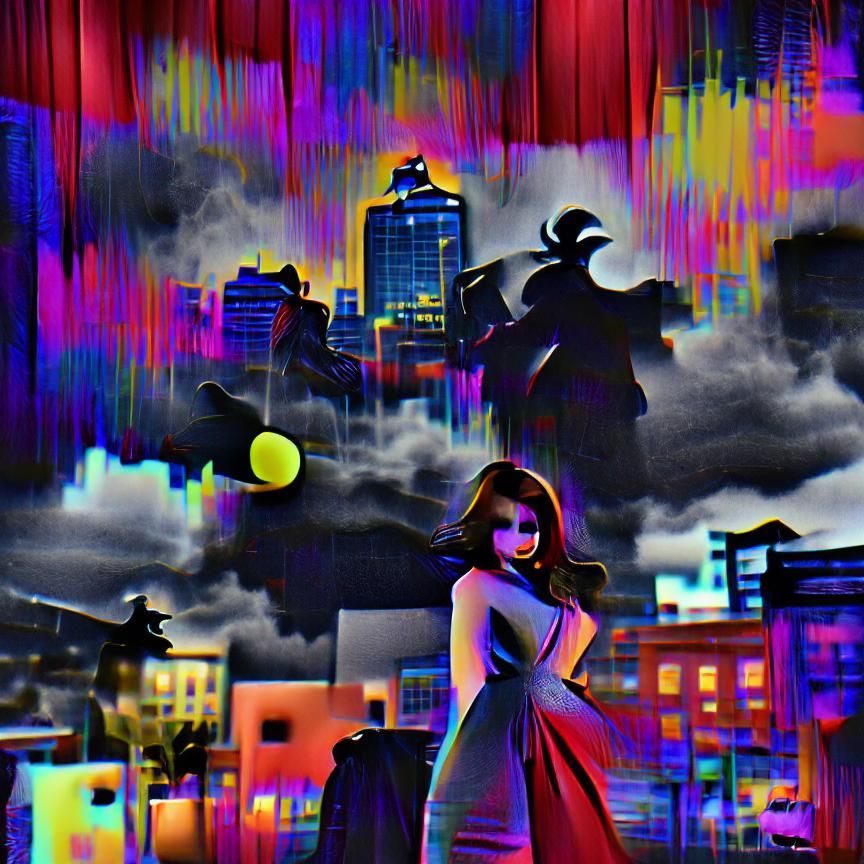 Colorful Film Noir Dance in Pale Moonlight