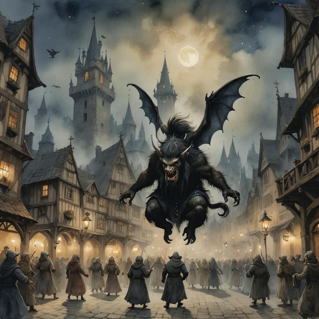 Trolls and Balrogs Dance in Medieval Town