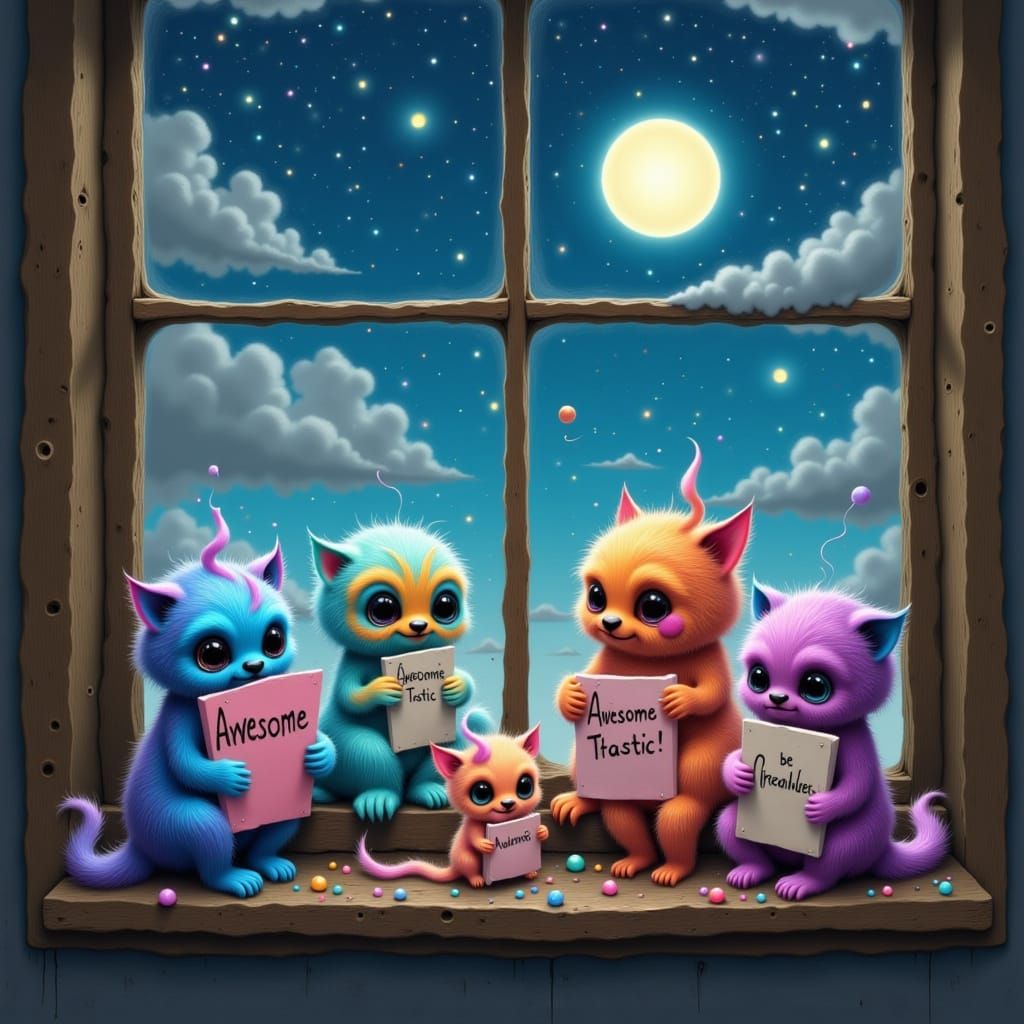 Whimsical Monsters Display AwesomeTastic Signs in Octane Sty...