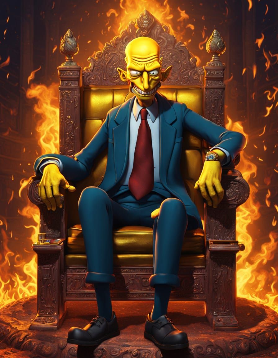 Mr. Burns on Throne in Ultra 3D Photorealism