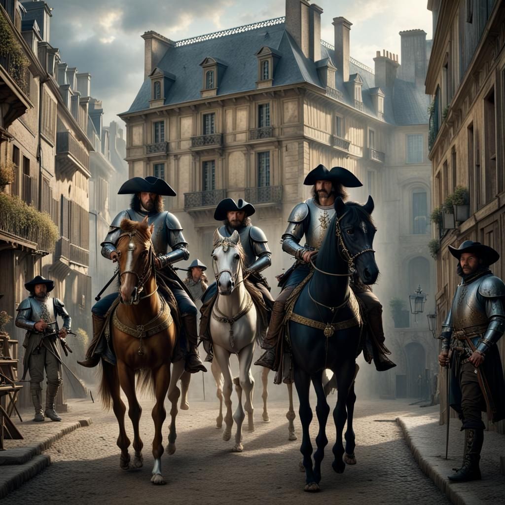 The King's Musketeers in Paris, 1650