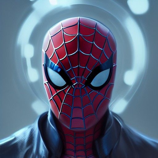 Futuristic Spider-Man Portrait in Hyperdetailed Style