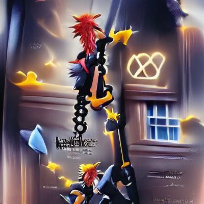 Fiery Kingdom Hearts Keyblade Digital Art