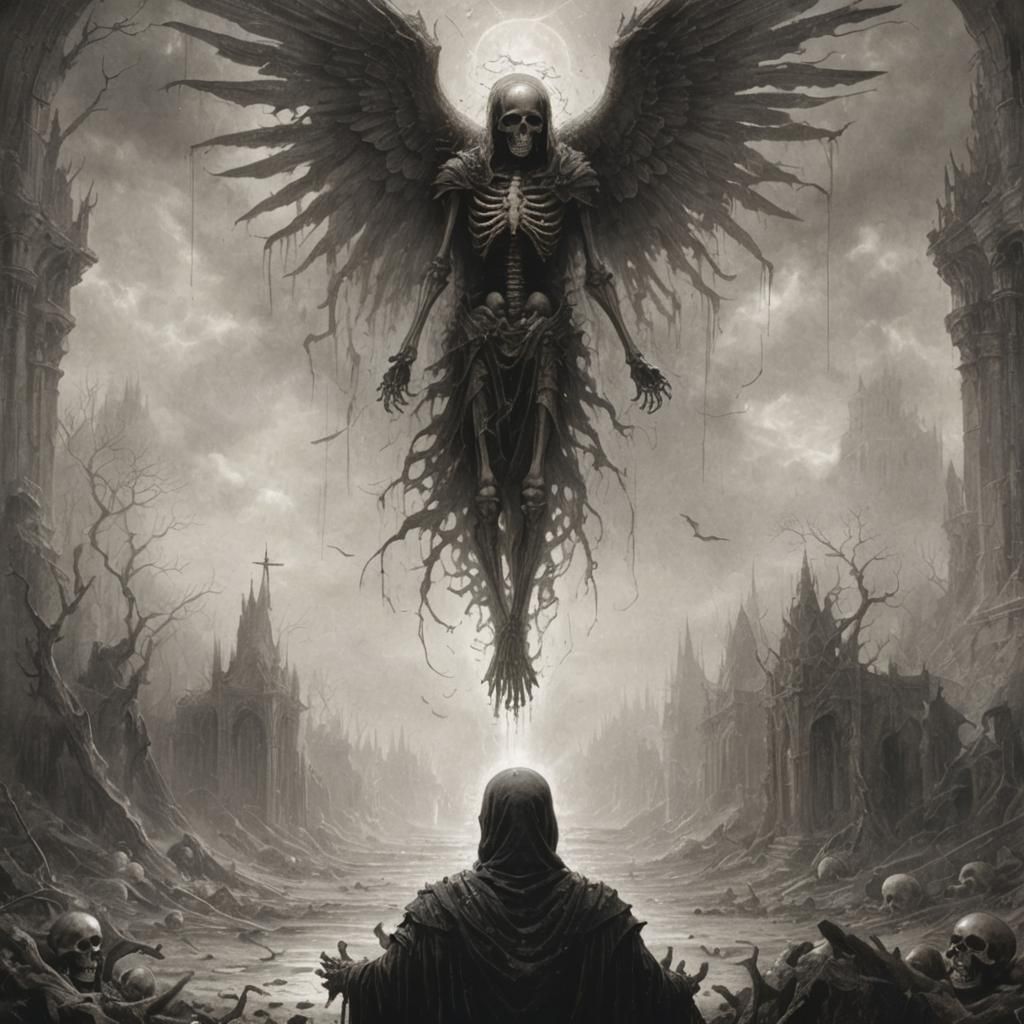 Dark Soul Angel in Fantasy Horror Style