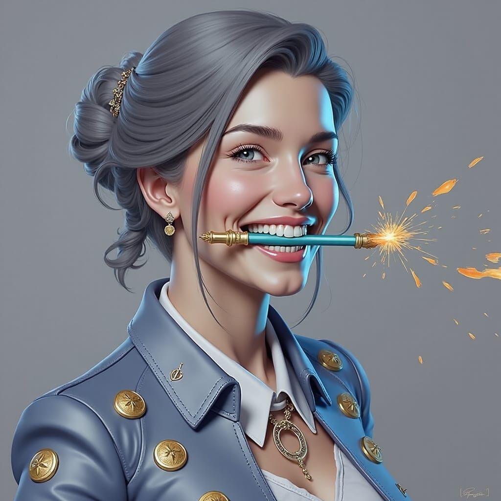 Woman with Horse Bit Gag: Detailed Fantasy Art