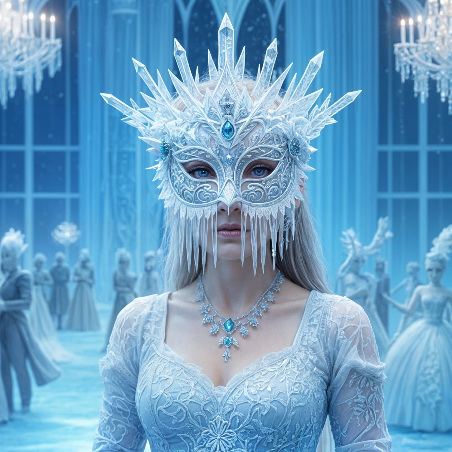 Arctic Mask Adorned with Icicle Jewels