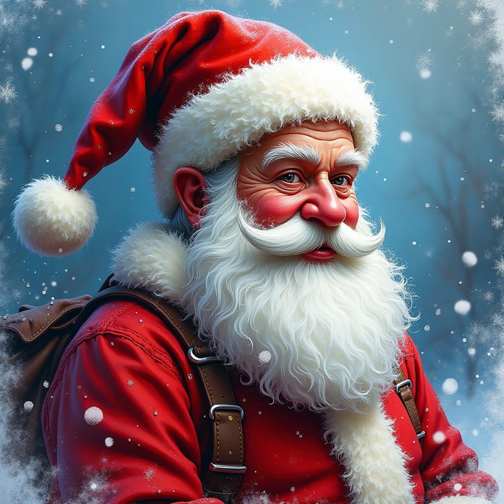 Santa Claus in Graffiti Street Art Style