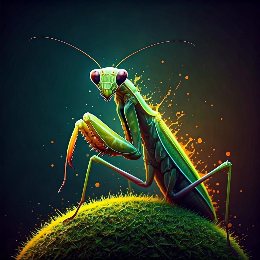 A praying mantis full body picture