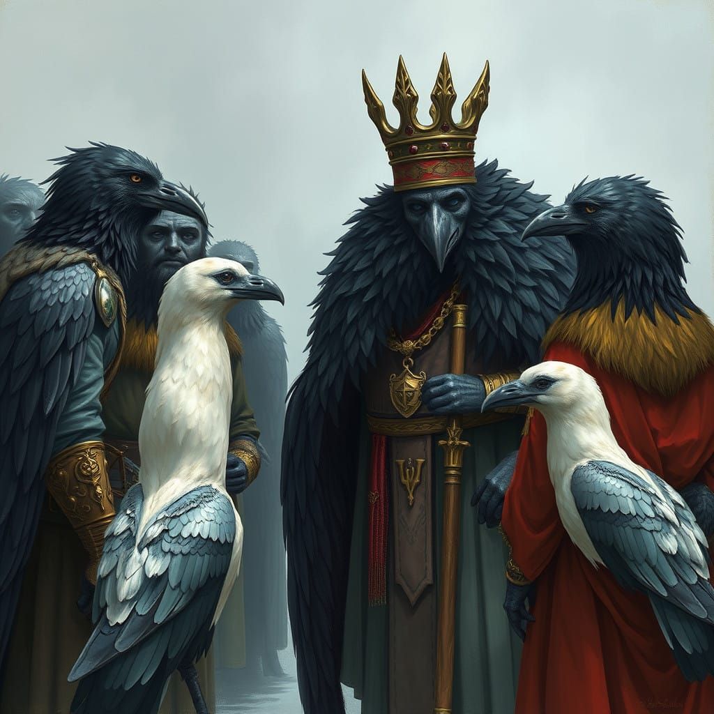 King of Crowmen Meets with Gull Tribe Leaders in Avian Realm