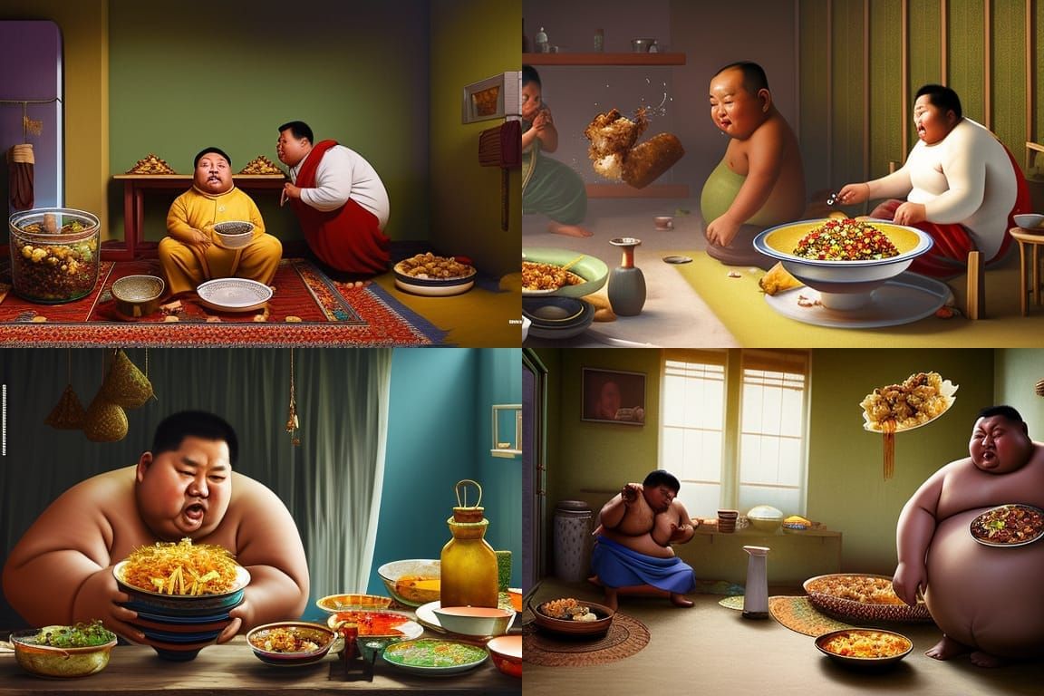 Hyperrealistic Obese Man in Dirty Room, 8K