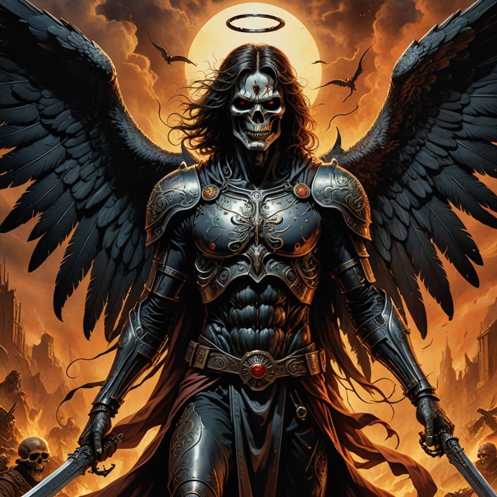 Ethereal Angel of Death in Cinematic Splendor