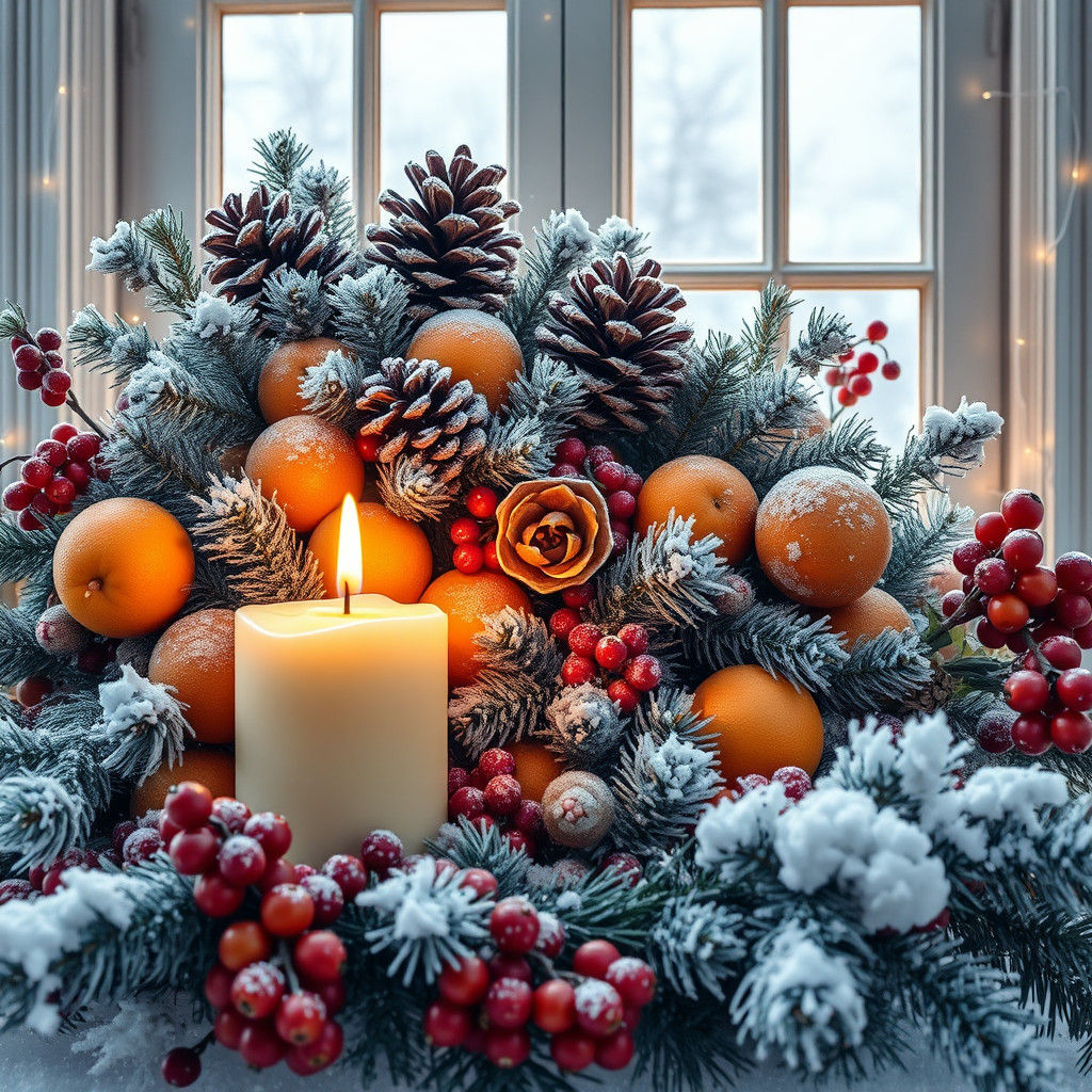 Majestic Winter Christmas Still Life Bouquet