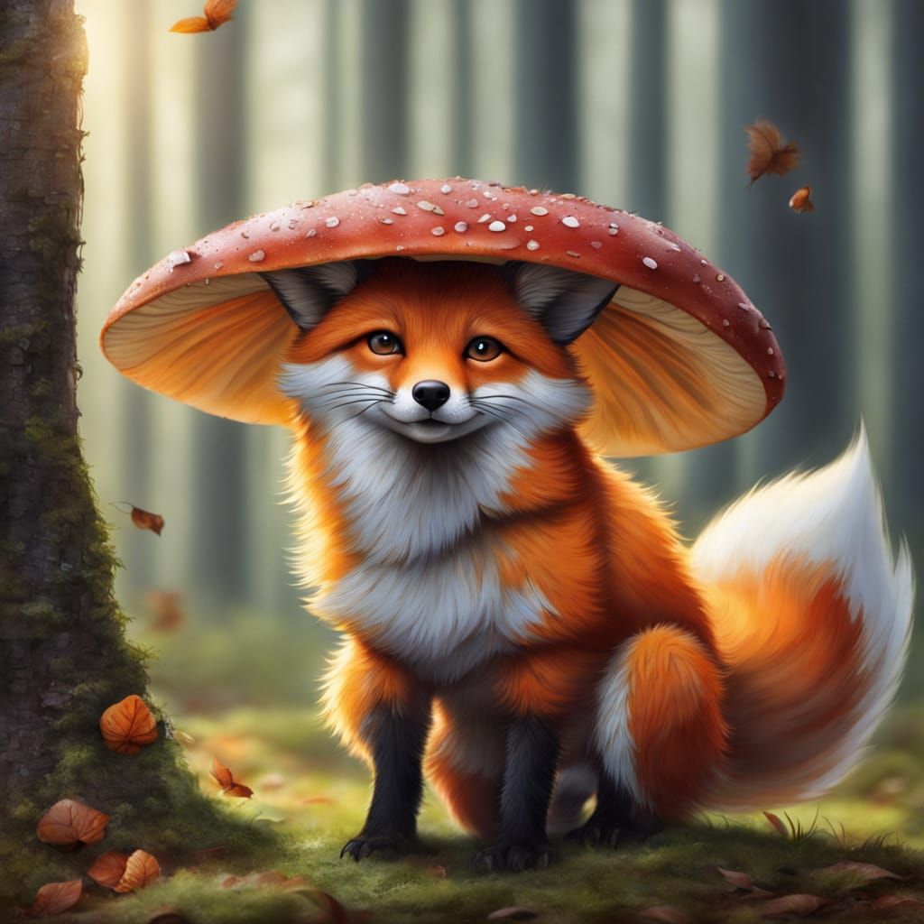 Mushroom Fox Generated by AI