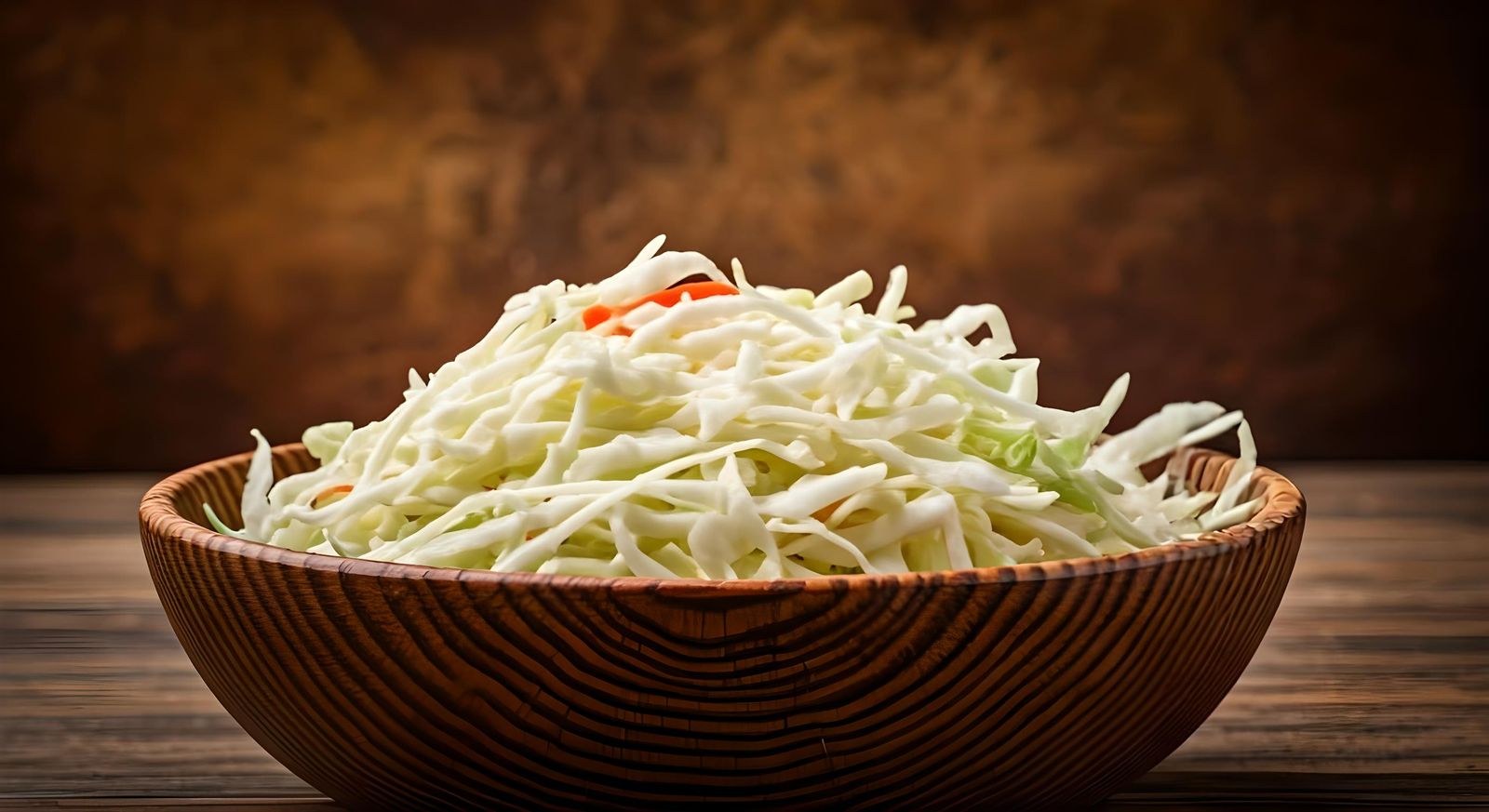Fresh White Cabbage Salad, Cut into Strips