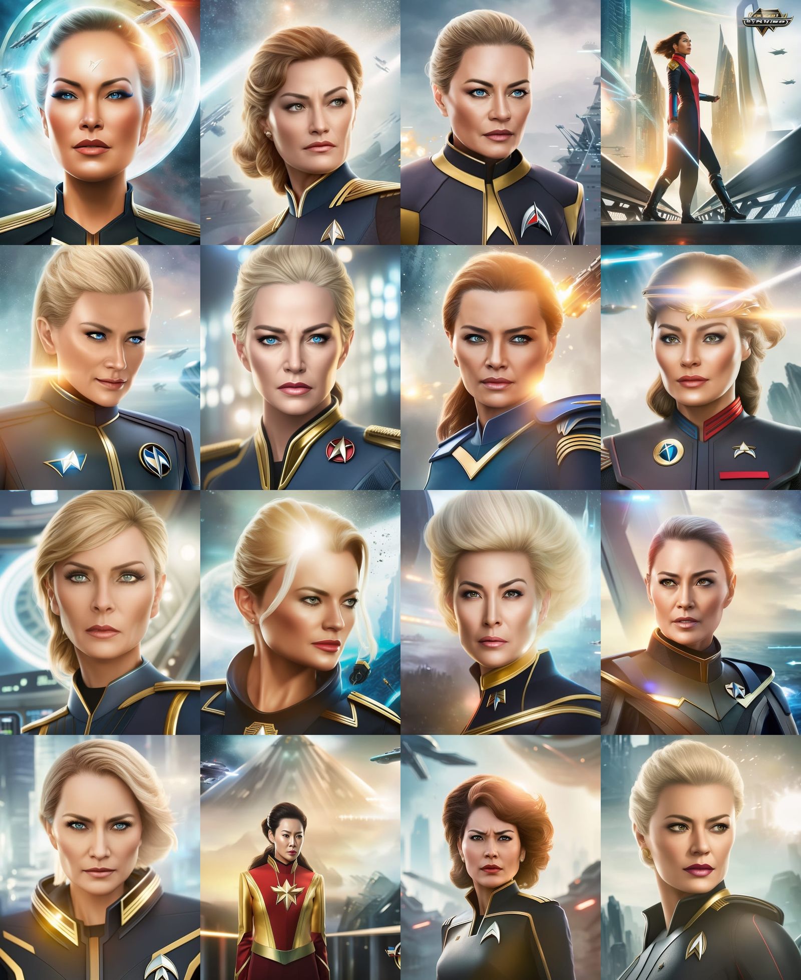 Hyperrealistic Starfleet Captain on the Bridge